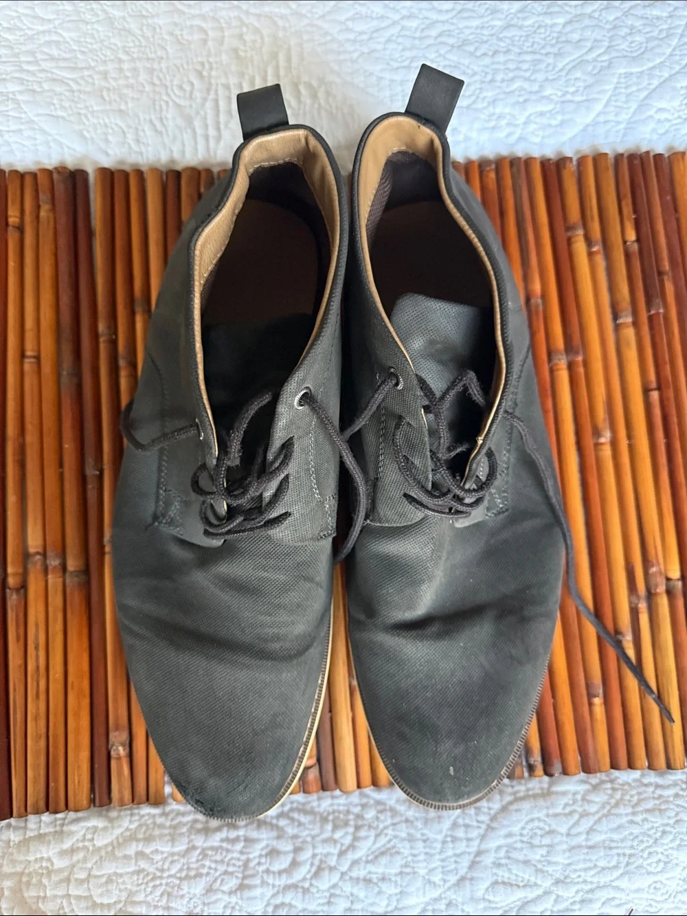 Goodfellow & Co Black Canvas Chukka Boots with Tan Trim